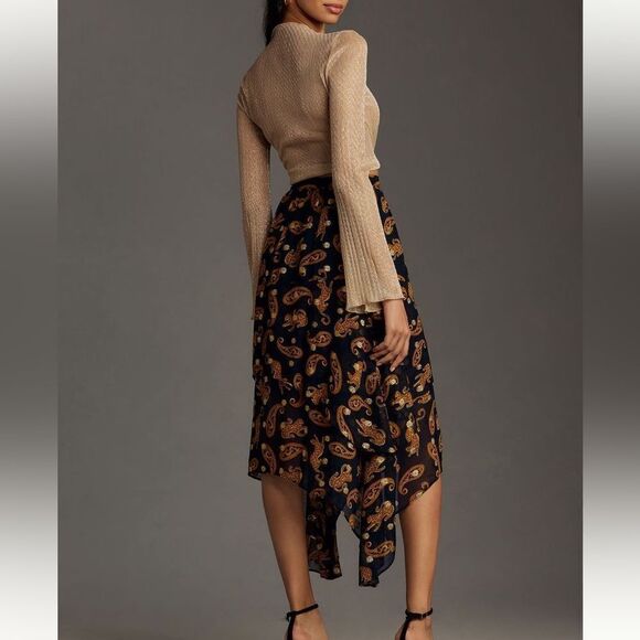 Farm Rio Asymmetrical Tiered Midi Skirt by Anthropologie - Picture 3 of 4